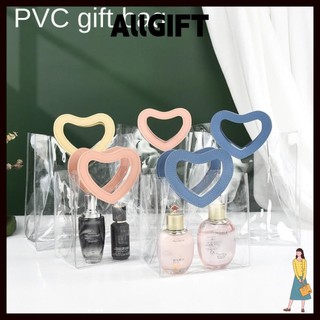 AllGIFT Túi Tote, Túi Mua Sắm Trong Suốt PVC, Tay Cầm Hình Trái Tim Thiết Thực Túi Bảo Quản Chống Thấm Nước