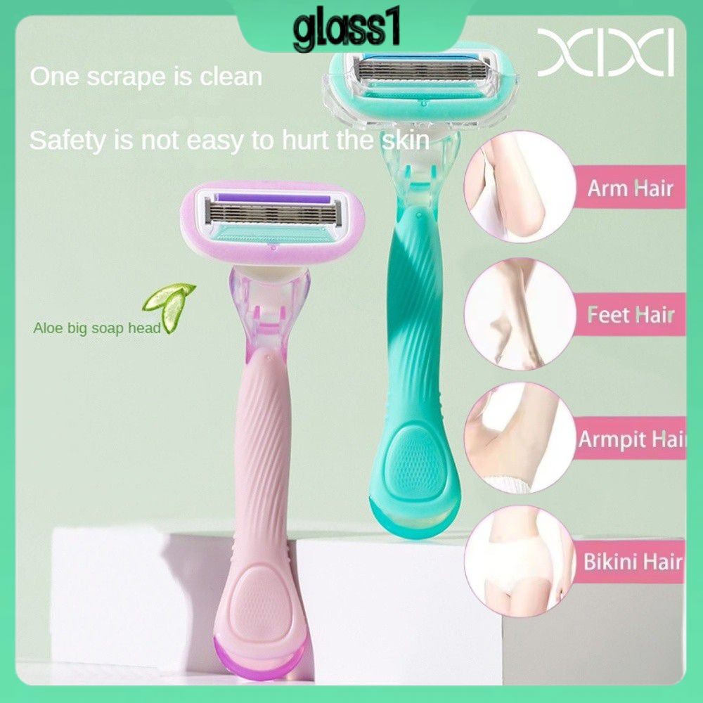 Ảnh Giao Hàng Nhanh Xixi 5 Lớp Lưỡi Dao Cạo Râu Lô Hội Đầu Cạo Râu Xà Phòng Lớn Dụng Cụ Làm đẹp Tẩy Lông Mặt/chân/nách/bikini An Toàn (THỦY TINH) 1