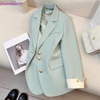 Plumhouse Phù Hợp Với Áo Khoác Công Sở Nữ Thanh Lịch Chắp Vá Một ngực Nữ Blazer VN