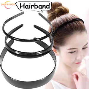 Thời Trang Đơn Giản Đen Nhựa Mịn Tóc Hoop - Băng Đô Thể Thao DIY Phụ Kiện Tóc Cho Nam Nữ