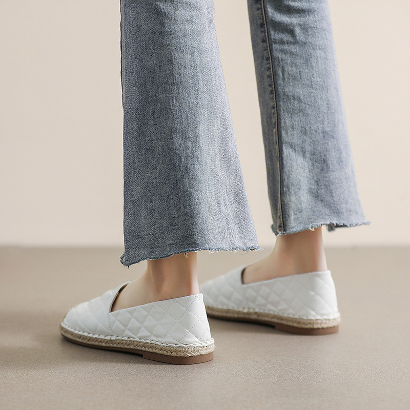 Size Lớn 35-43 Giày Nữ Slip-On Ngón Tròn Phong Cách Đơn Giản Đế Bằng Chống Trơn Trượt Thoải Mái 0420