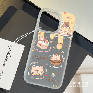 ibumpers Ốp Lưng IPhone Ngọt Ngào Dễ Thương Họa Tiết Gấu Ốp Điện Thoại Trong Suốt Nhám Mờ TPU Mỏng Chống Sốc Chống Bẩn Cho IPhone 16 15 14 12 13 11 Pro Max IP 7 8 Plus X XS XR