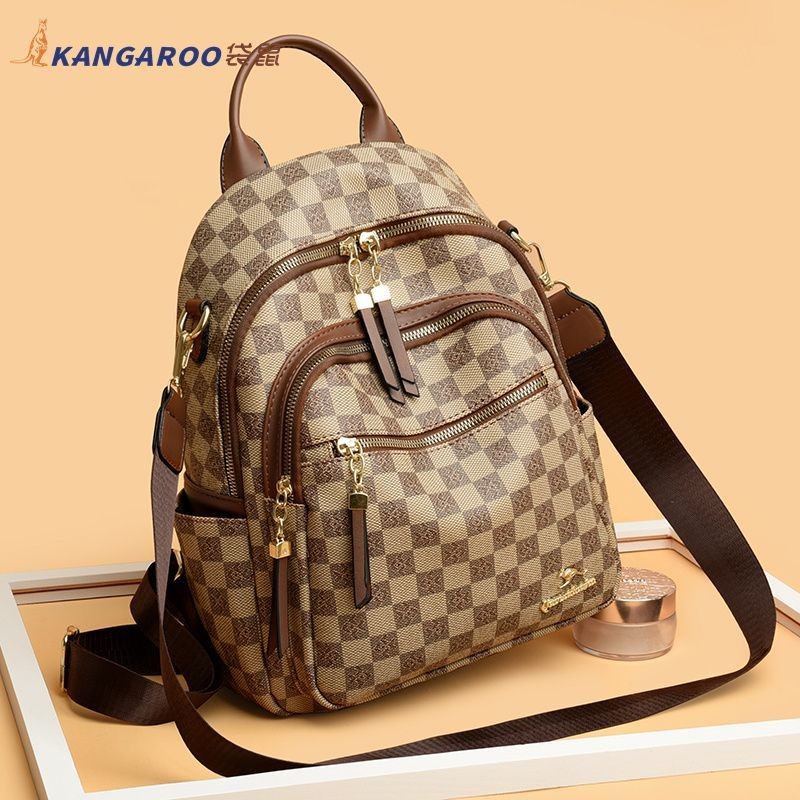 Women's Bag New Genuine Backpack Fashionable Backpack Versatile Large Capacity Women's Bag Short Trip Travel Mom Bag
