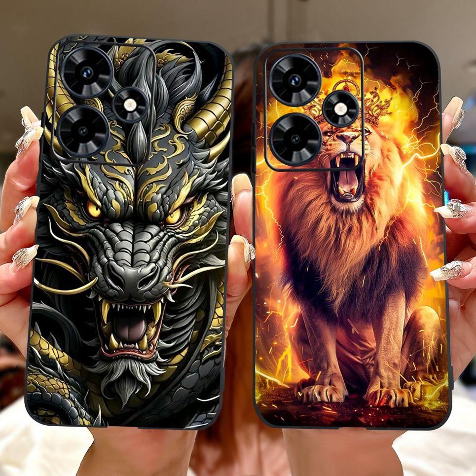 Ốp Điện Thoại Họa Tiết Rồng Sư Tử Cho infinix Hot 30 30i 30 Chơi NFC Ốp Lưng Hoạt Hình Mềm Mờ Silicon Shlle Hot30 30Play