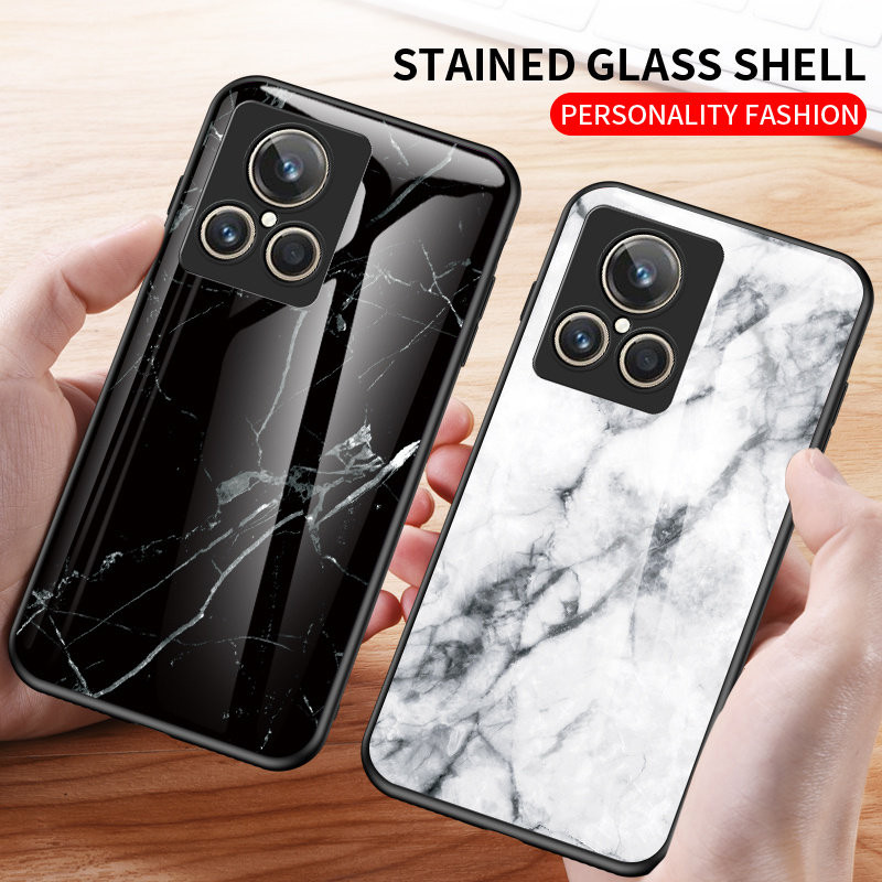 Ốp lưng Realme GT2 Explorer Master RMX3551 Kính cường lực hạt đá cẩm thạch Vỏ cứng Vỏ điện thoại cho Realme GT2 Master Explorer Edition