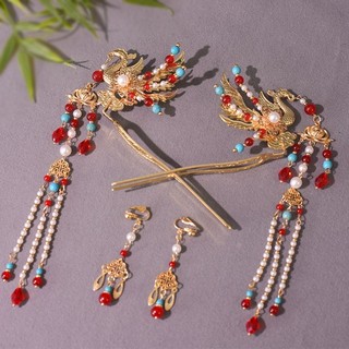 Phong Cách Trung Hoa Phong Cách Cổ Đại Hanfu Năm Phượng Hoàng Vương Miện Tóc Phượng Hoàng Kẹp Tóc Rồng Phượng Hoàng Áo Mũ Đội Đầu Cô Dâu Đám Cưới Mũ Đội Đầu 10.26