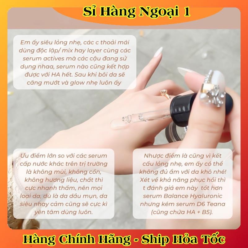 Serum 5% Hyaluronic Acid (HA) 27ml Compliment giúp cấp nước, giữ ẩm, phục hồi và nuôi dưỡng làn da mịn màng của Nga
