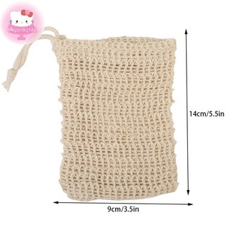 Moonlights Vải Lanh Cotton Tự Nhiên Tạo Bọt Túi Xà Phòng Tiết Kiệm Lưới Massage Tẩy Tế Bào Chết Túi Tắm Máy Làm Bong Bóng Dụng Cụ Vệ Sinh EN