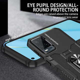 Dành Cho OPPO A54 4G / A55 Ốp điện thoại PC Cứng Mặt Sau Mềm TPU Edge Bảo Vệ Camera Vòng Giá Đỡ Chân Đế Chống Sốc Mỏng Bao
