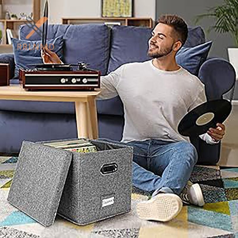Rrlnmd 12 Inch Vinyl Ghi Lưu Trữ Hộp Có Nắp Và Tay Cầm Chống Bụi Thời Trang Và Thiết Thực LP Ghi Tổ Chức Cho Hồ Sơ MỚI