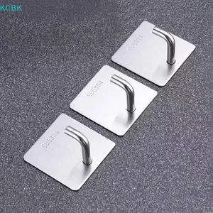 Móc thép không gỉ Móc dính chắc chắn Móc treo cửa sau Móc phần cứng Móc áo kim loại không thủng [BK]