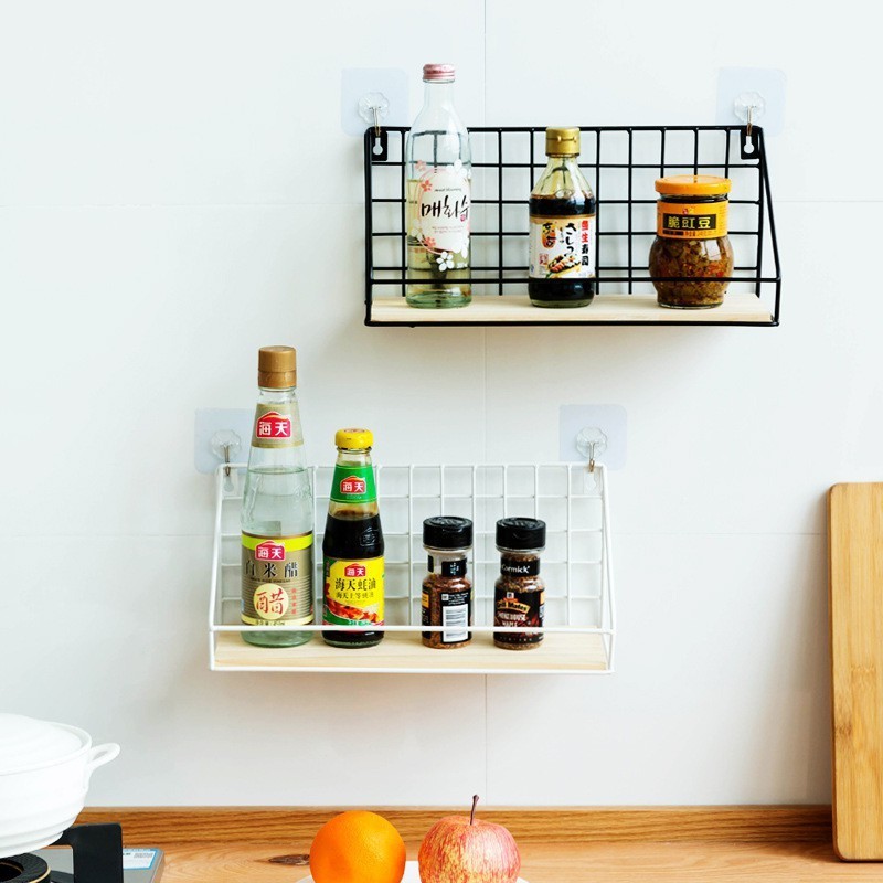 Kệ DánTường Để Đồ,Trang Trí Nhà Cửa ,Decor Phòng, Kệ Sắt Đáy Gỗ, Giá Treo Tường  Đa Năng Tặng Đinh, Miếng Dán FE123