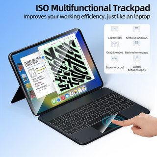 Bàn phím từ tính có đèn nền đa chức năng GOOJODOQ với góc và vỏ có thể điều chỉnh cho Pro 11