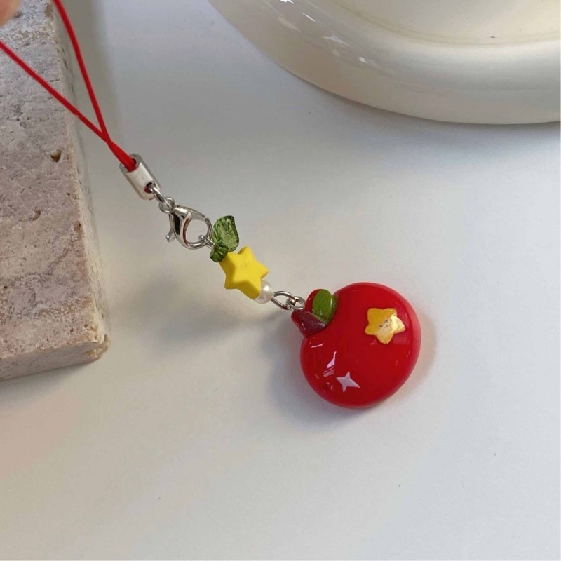 Moon Artistics Quả táo đáng yêu Móc khóa thủ công Phụ kiện thích hợp di động để tăng cường ba lô học sinh và ngày lễ Gi