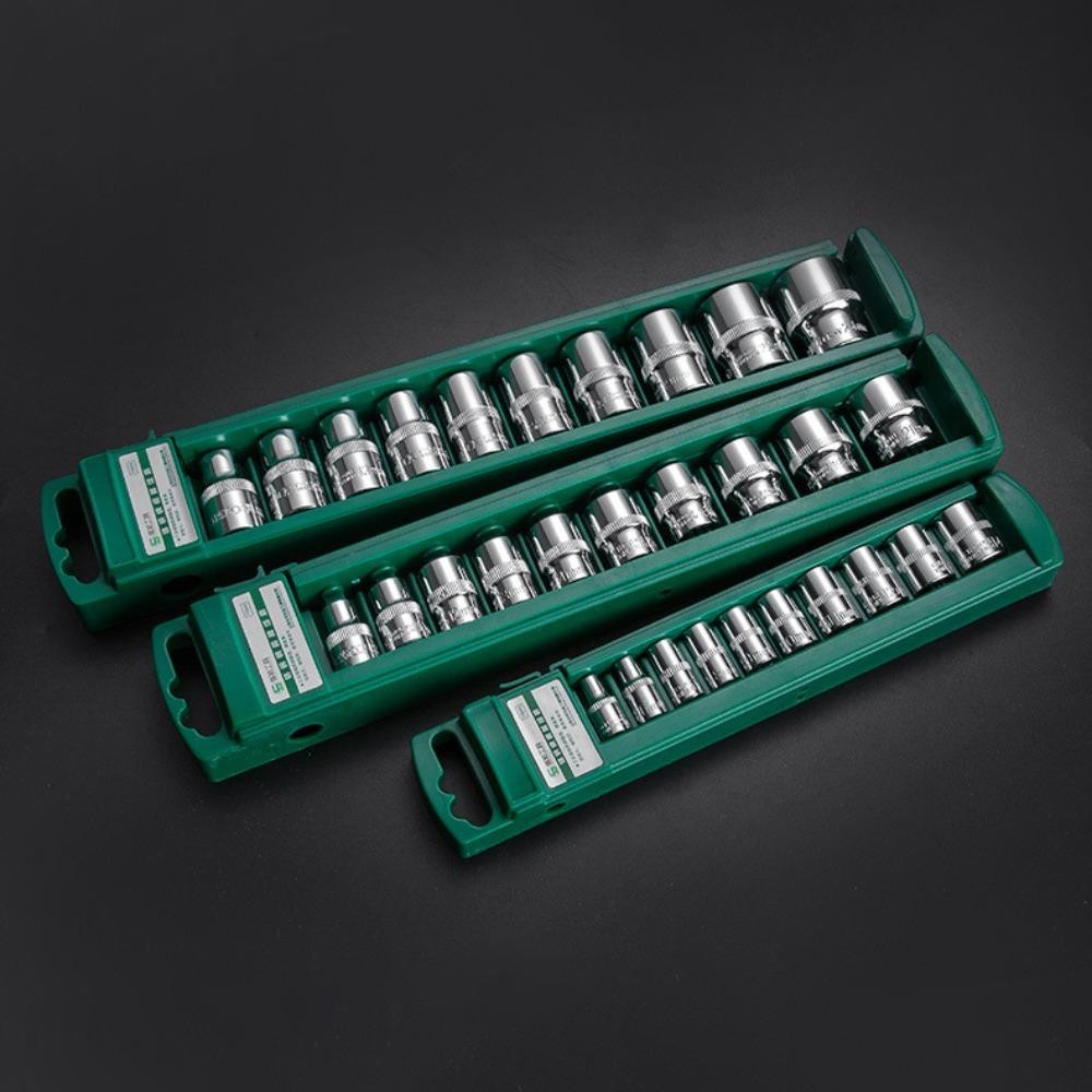 Hộp đựng cờ lê CATIYAHA, Hộp đựng cờ lê bằng nhựa 1 / 4 "3 / 8" 1 / 2 ", Dụng cụ lưu trữ ổ cắm màu xanh lá cây đa chức năng ABS Bits ổ cắm lục giác