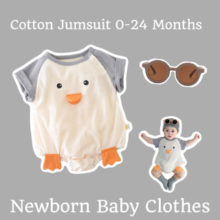 Quần áo trẻ sơ sinh Bộ liền quần vịt dễ thương cho bé 0-24 tháng - Chất liệu cotton mềm mại cho bé trai và bé gái