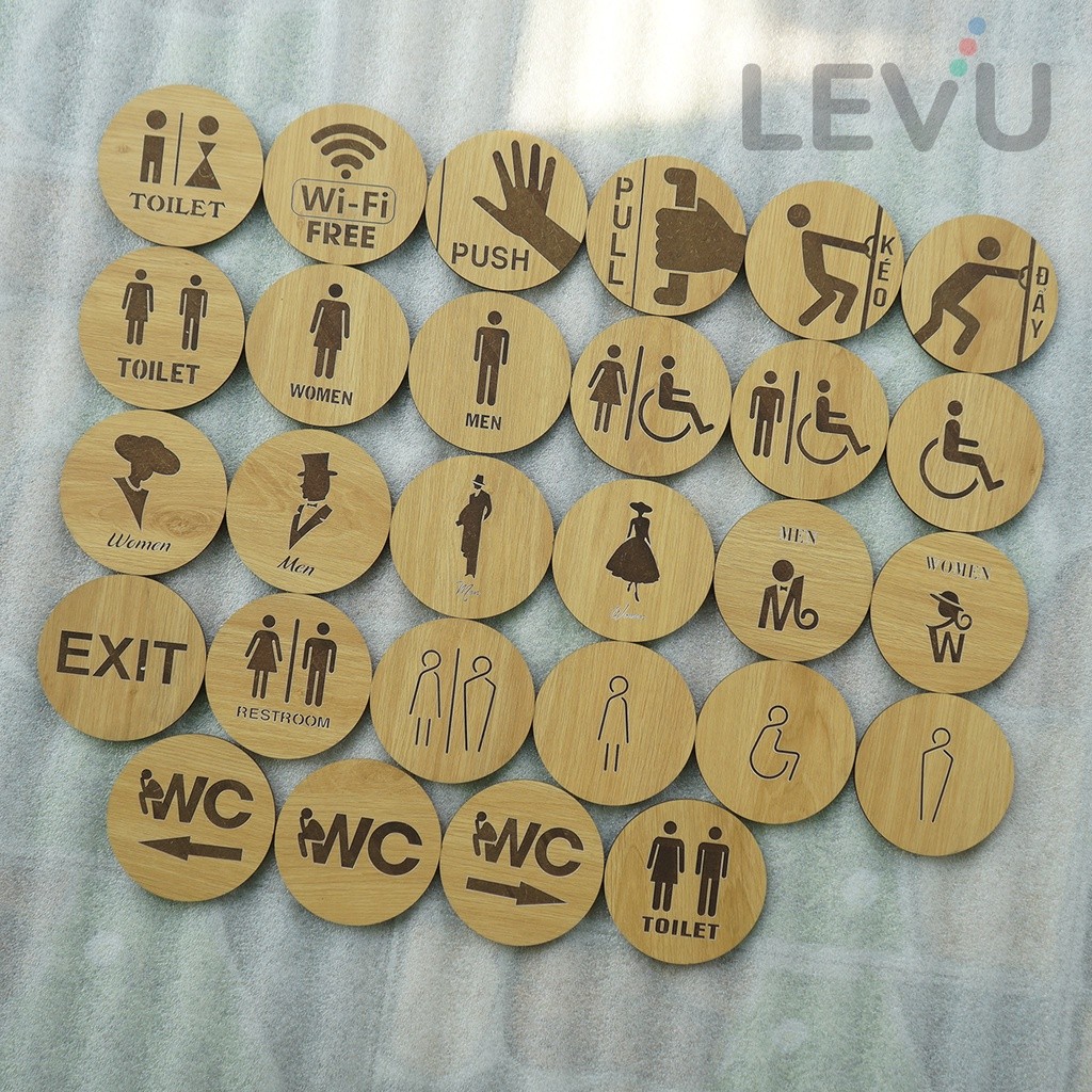 Bảng Gỗ Sticker mini dán tường trang trí nhà GNG Home Decor vintage ...