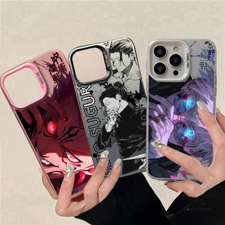 Anime Jujutsu Kaisen Gojo Satoru Ryomen Ốp Lưng Cho Iphone 16 15 14 13 12 11 Pro Max 16 Plus Vỏ Điện Thoại Cứng Acrylic Laser IMD Armor Chống Sốc In Mờ