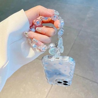 Ốp Lưng Cánh Hoa Bướm Hoa Hồng Cho Redmi Note 14 13 Pro Plus 12 11 10 9 8 Pro 10s 9s 12s 11s Cô Gái Dây Xích Trong Suốt Vỏ Điện Thoại