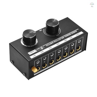 Bộ chuyển đổi chọn tín hiệu âm thanh 6 trong 1 ra 6 đầu vào & 1 đầu ra Bộ chuyển đổi chọn nguồn đầu ra Công tắc chọn tín hiệu âm thanh cho tai nghe và loa có điều khiển âm lượng cho người yêu nhạc