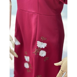 (SALE LỖ NGHĨ BÁN)  Đầm Trung Niên Cao Cấp BIGSIZE thiết kế trẻ trung sang trọng chất liệu vải thoáng mát thêu hoa