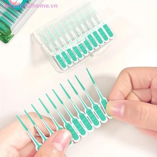 [Beautifulhome] 100 Chiếc Bàn Chải Silicon Interdental Bàn Chải Tăm Giữa Răng Có Chỉ Dụng Cụ Làm Sạch Răng Miệng [Làm Đẹp]