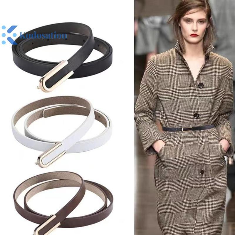 Kudosation Nữ Thắt Lưng Tối Giản Pin Khóa Da Mỏng Thắt Lưng Nữ Thắt Lưng Cho Quần Jean Váy Quần