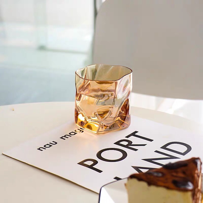 Cốc thủy tinh decor uống nước sáng tạo cốc xoắn, ly thuỷ tinh uống whisky cao cấp