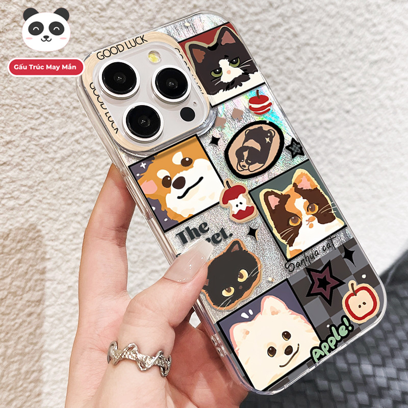 Ốp Lưng iPhone Mèo Chó Tranh Sơn Dầu Công Nghệ IMD  | Tương Thích iPhone 16/15/14/13/12/11 Pro Max/XR/XS Max