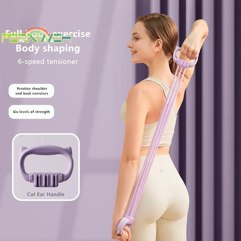 [Fernweh] Dây kháng lực tập thể dục tay cầm chống trượt, 6 cấp độ kéo giãn cho lưng vai tay