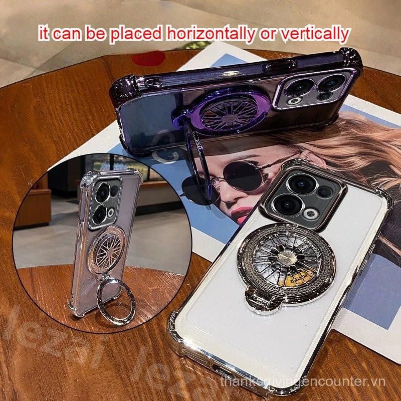 Ốp lưng OPPO Reno 13 12 Pro 13F 12F Reno13Pro Reno13 Pro 5G có giá đỡ, ốp lưng trong suốt lấp lánh thời trang sang trọng chống sốc cho OPPO Reno 11 10 Pro 8T 8Z 7Z 8 6 5G