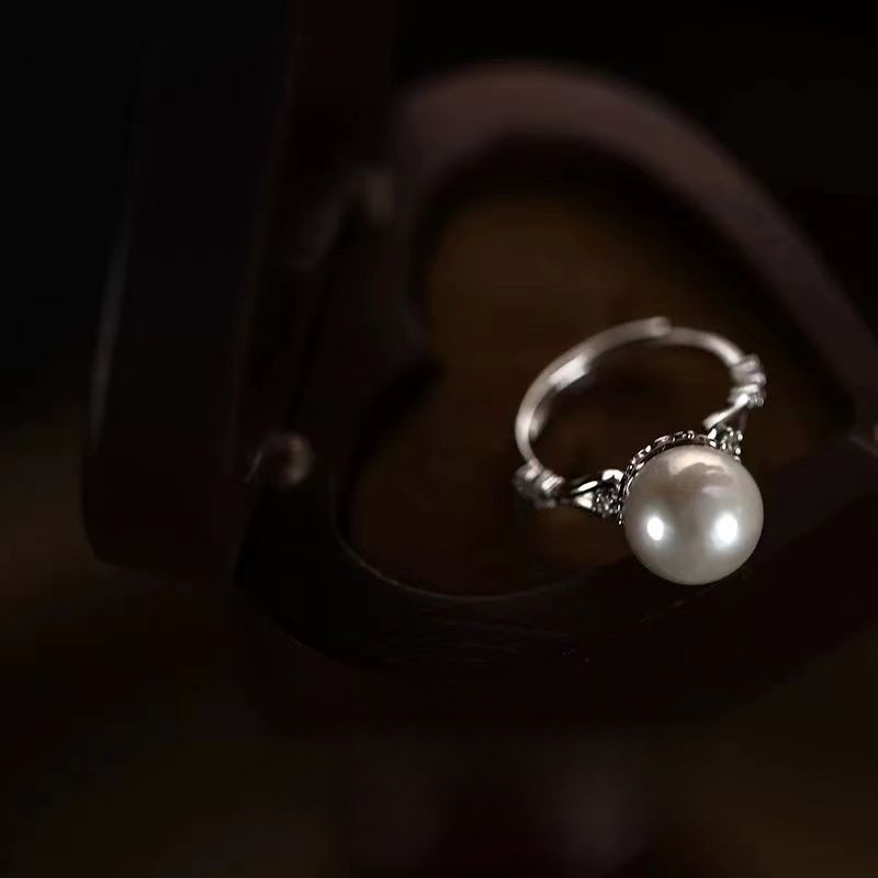 Nhẫn nữ ngọc trai nước ngọt dát bạc Sterling 925 thiết kế sang trọng nhẹ thời trang mới