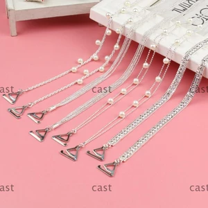 Dây đeo đồ lót CAST, Dây đeo áo ngực đính đá, Phụ kiện đồ lót nữ có thể điều chỉnh chống trượt bằng kim loại