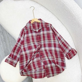 Áo sơ mi bigsize tay dài caro đơn giản khoác ngoài form rộng hottrend dễ phối đồ cho nàng 55 - 95 kg - SM182