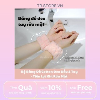Bộ Băng Đô Cotton Đeo Đầu & Tay – Tiện Lợi Khi Rửa Mặt