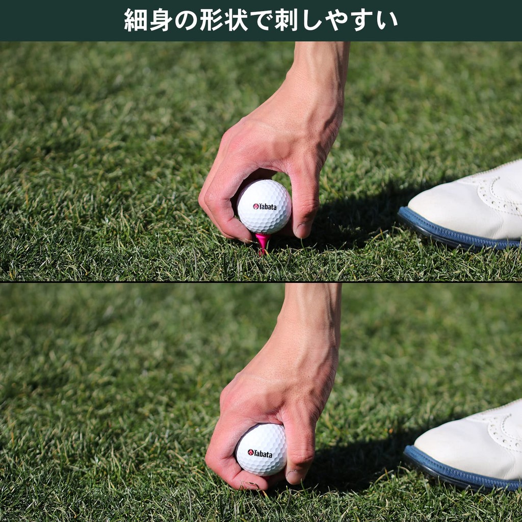 Tabata Plus Rim Short Plastic Golf Tees – Tee Golf Nhựa Ngắn Thiết Kế Mảnh, Chống Cong