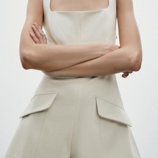 Jumpsuit Zara made in Morocco không tay 2 túi nắp khỏe khoắn