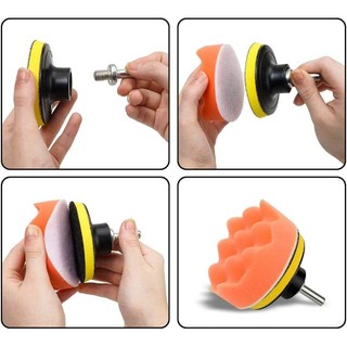 Bộ 3/5 Inch 8/11/12 Miếng Đánh Bóng Ô Tô – Đĩa Len Tự Dính, Lót Xốp Dùng Cho Máy Khoan & Máy Đánh Bóng