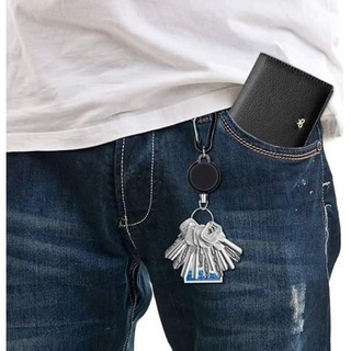 Móc khóa kéo có thể thu vào đầy màu sắc - Huy hiệu Reel ID Dây buộc chống trộm Cuộn dây đai giật Vòng chìa khóa