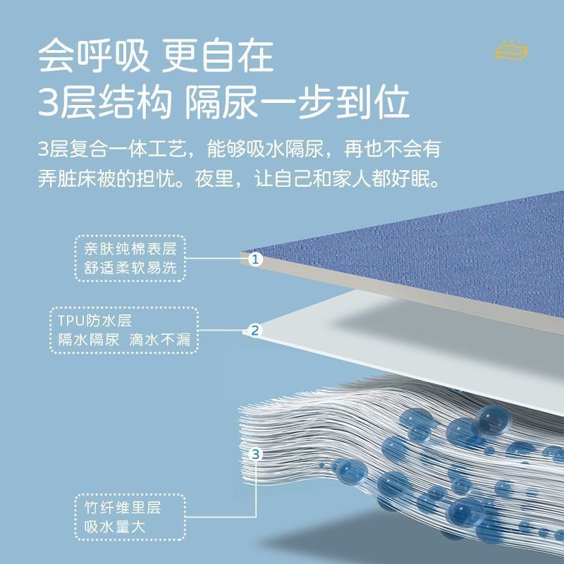 ☀Váy chống thấm nước cho người lớn, chống rò rỉ, dành cho người già, người nằm liệt giường, đệm nước tiểu có thể giặt được, váy chống rò rỉ kinh nguyệt O9JH