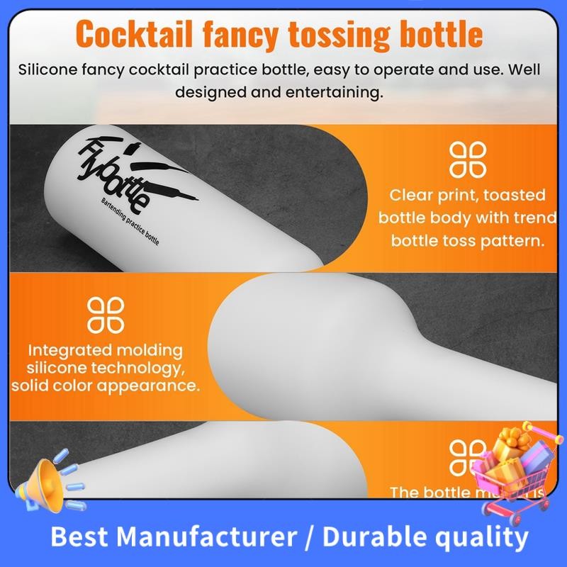 White Flair Bartender Bartending Practice Silicone Bar Pub Chai Rượu Cocktail Shaker