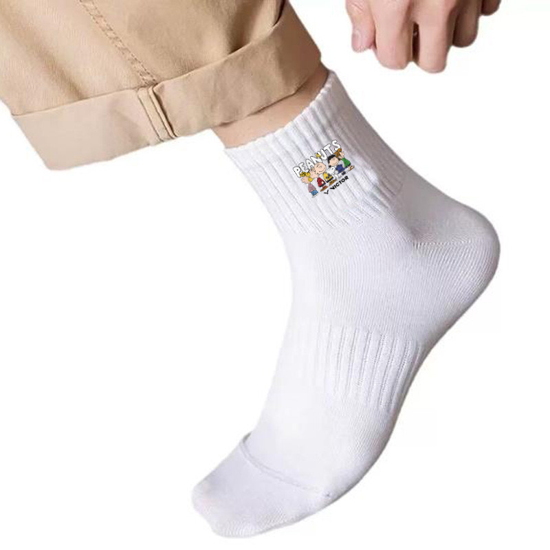Tất cầu lông nam nữ, làm bằng cotton nguyên chất, không mùi, đa năng, thoáng khí, ống dài vừa phải, chuyên nghiệp, chạy bộ, thể thao, tất thấm mồ hôi, màu trắng