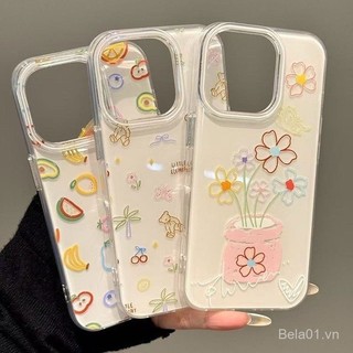 Ốp điện thoại tương thích với iPhone, ốp hoa đơn giản cho iPhone 16 Pro Max, ốp hai trong một cho iPhone 15/14, ốp mềm cho iPhone 13/12, phong cách Ins 11, ốp bảo vệ LBZA