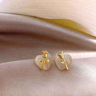 Hoa Tulip Tình Yêu Opal Bông Tai Thời Trang Đơn Giản Phong Cách Mới Tinh Tế Cao Cấp Bông Tai Bông Tai