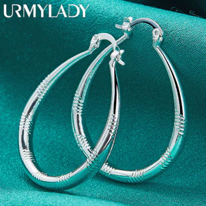 URMYLADY Bạc 925 Giọt Nước U Bông Tai Nữ Tiệc Cưới Thời Trang Quyến Rũ Trang Sức