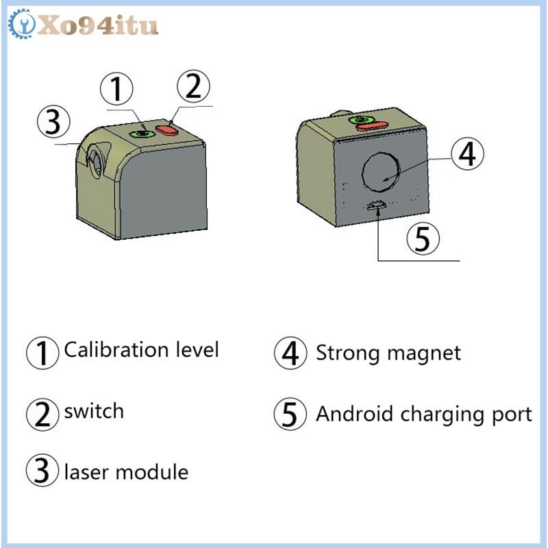 XOITU Siêu Đỏ Di Động Mức Laser Định Vị Dòng Mức Laser Mạnh Mẽ Ngang Và Dọc Đường Chữ Thập Cho Sạc USB DIY VN