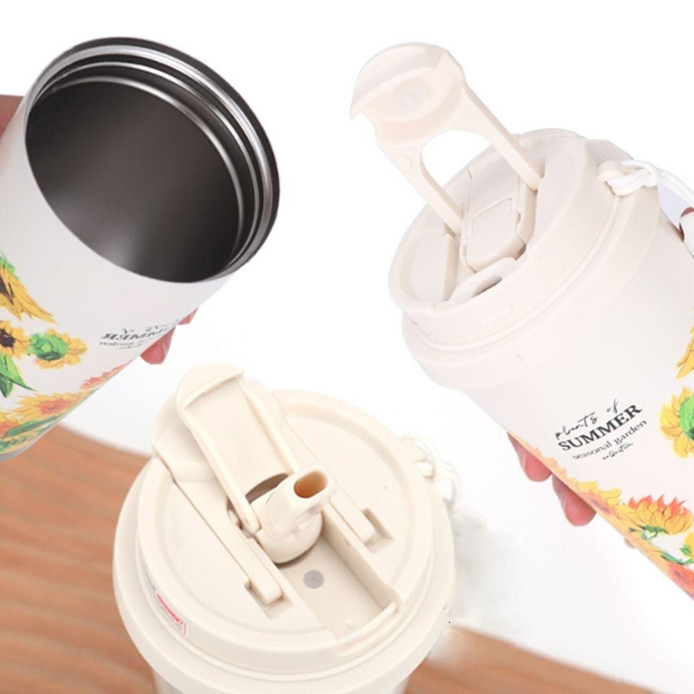Nắp cốc ESSENCEH, Nắp chai thay thế bằng nhựa, Nắp cốc chống tràn di động Lily of The Valley Therms cho phụ kiện chai