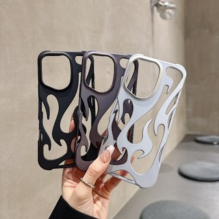 Ốp Điện Thoại Họa Tiết Ngọn Lửa 3D Mới Cho iPhone 16 15 13 12 11 14 ProMax 14 15 16 Plus Thời Trang Rỗng Mỏng Chống Sốc Bảo Vệ Mềm