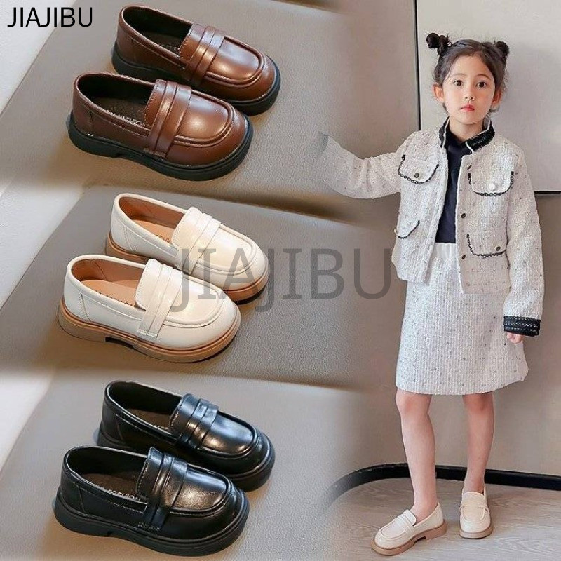 Giày Trẻ Em Thời Trang Korean Fashion Brown Platform Mary Jane Shoes Giày Đi Học Màu Đen Giày Công Chúa Cosplay Màu Be Dễ Thương Cho Bé Gái British Casual Soft Sole Lolita Doll Shoes Giày Lười Kéo Mũi Tròn Chống Trượt Giày Da Nhỏ Giày Nhảy Giày Búp Bê