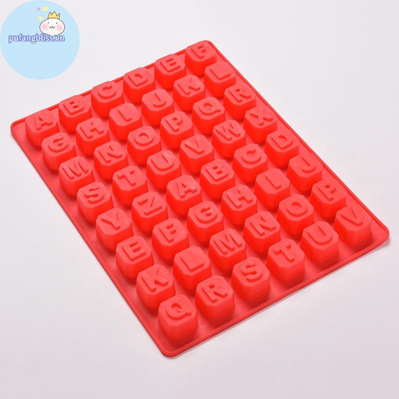 Pufangbliss Silicone Bảng Chữ Cái Xà Phòng Khuôn Bánh Sô Cô La Thạch Kẹo Bánh Quy Khối Khuôn VN
